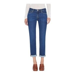 FRAME LE GARÇON MID-RISE STRAIGHT GIRLFRIEND JEANS LUPINE GRIND‎ WOMEN'S SIZE 25